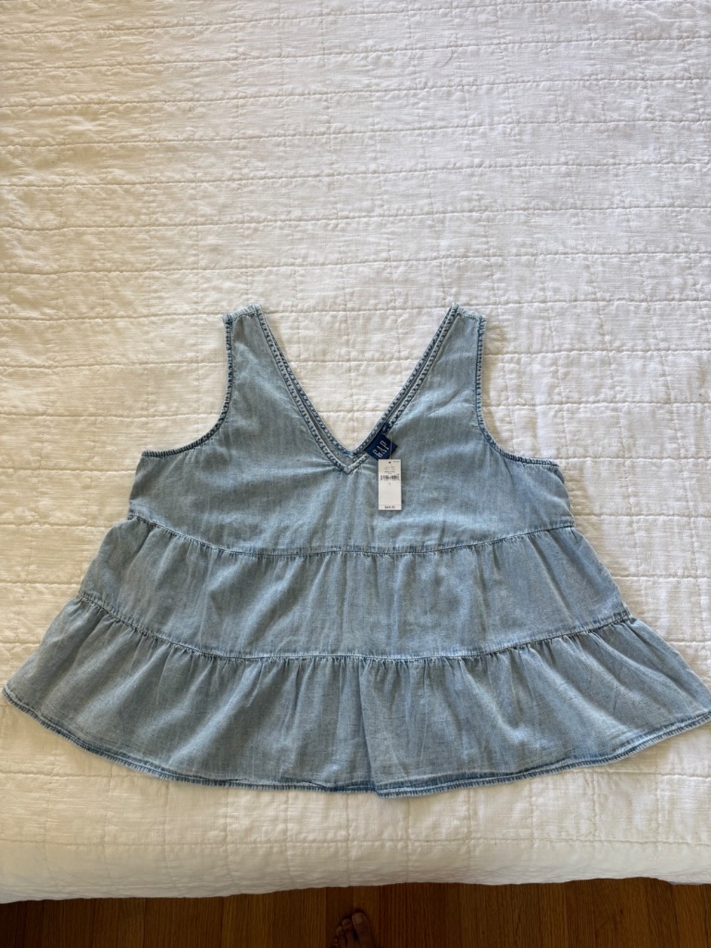GAP Denim Tiered Top - Picture 3 of 7